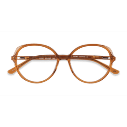 Female s round Orange Acetate,Eco Friendly Prescription eyeglasses - Eyebuydirect s Pure