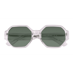 Unisex s square Clear Crystal Acetate Prescription sunglasses - Eyebuydirect s Mirror