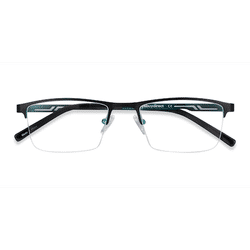 Unisex s rectangle Black Metal Prescription eyeglasses - Eyebuydirect s Algorithm