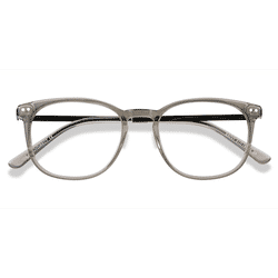 Unisex s square Clear Gray Acetate, Metal Prescription eyeglasses - Eyebuydirect s Savvy