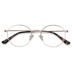 Unisex s round Golden Metal Prescription eyeglasses - Eyebuydirect s Bistro