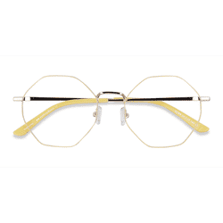 Unisex s geometric Yellow & Gold Metal Prescription eyeglasses - Eyebuydirect s Altar