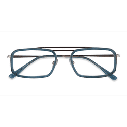 Male s rectangle Teal Gold Acetate,Metal Prescription eyeglasses - Eyebuydirect s Watson