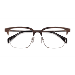 Unisex s browline Gold & Wood Mixed Wood,Metal Prescription eyeglasses - Eyebuydirect s Evergreen