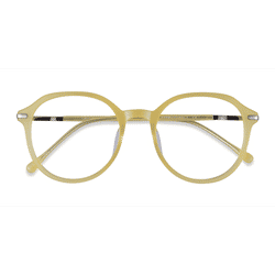 Female s round Iridescent Yellow Acetate Prescription eyeglasses - Eyebuydirect s Original