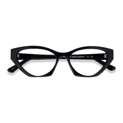 Female s horn Black Acetate Prescription eyeglasses - Eyebuydirect s Angelina