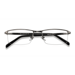 Unisex s rectangle Gunmetal Metal Prescription eyeglasses - Eyebuydirect s Mel