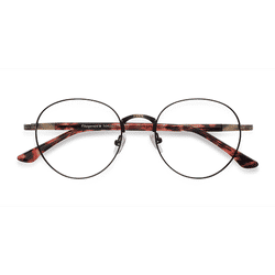 Unisex s round Matte Black and Tortoise Metal Prescription eyeglasses - Eyebuydirect s Fitzgerald