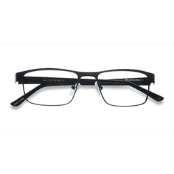 Unisex s rectangle Black Metal Prescription eyeglasses - Eyebuydirect s Java