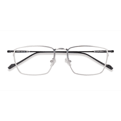 Unisex s rectangle Silver Metal Prescription eyeglasses - Eyebuydirect s Wind