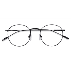 Unisex s round Black Metal Prescription eyeglasses - Eyebuydirect s Novel