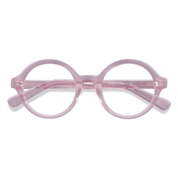 Female s round Pink Acetate Prescription eyeglasses - Eyebuydirect s Groove