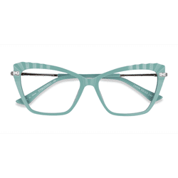 Female s horn Green Silver Acetate,Metal Prescription eyeglasses - Eyebuydirect s Choir