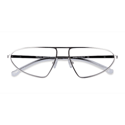 Female s geometric Silver Black Metal Prescription eyeglasses - Eyebuydirect s Proto