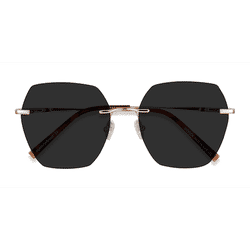 Female s square Rose Gold Metal Prescription sunglasses - Eyebuydirect s Genoa