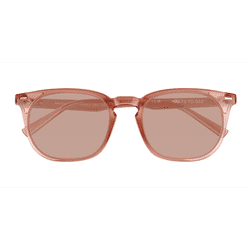 Unisex s round Crystal Champagne Plastic Prescription sunglasses - Eyebuydirect s Moonglade