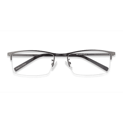 Unisex s rectangle Gunmetal Metal Prescription eyeglasses - Eyebuydirect s Vega
