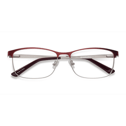 Female s rectangle Red Metal Prescription eyeglasses - Eyebuydirect s Ashlyn