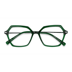 Unisex s geometric Green Acetate, Metal Prescription eyeglasses - Eyebuydirect s Carmel