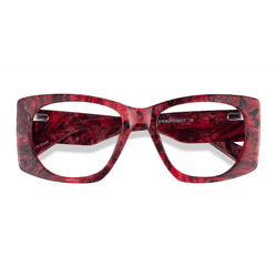Female s square Red Acetate Prescription eyeglasses - Eyebuydirect s Valencia