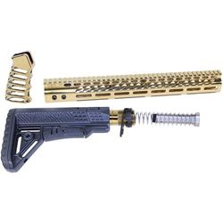 Guntec USA AR-15 Ultralight Series Complete Furniture Set Gold Plated ULTRA-SET-GP