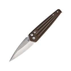 Medford Auto Nosferatu Automatic Folding Knife 3.50in S45VN Sainless Tumbled Finish Bronze Anodized Titanium Handle
