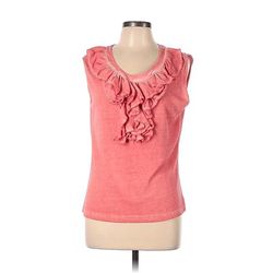 Angel Apparel Short Sleeve Top Pink Ruffles Tops - Women's Size Large