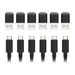 Sabrent USB 2.0 Type-C to USB Type-A Male Sync and Charge Cable (1', Black, 6-Pack) CB-C6X1