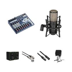 Soundcraft Notepad Mixer, AKG Microphone, and JBL Monitors Recording Studio Kit NOTEPAD-12FX