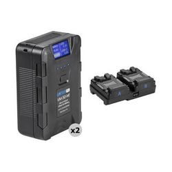 Watson Dual 14.4 Micro V-Mount Battery Kit with Dual Micro V-Mount to V-Mount UPS VM-50-MI