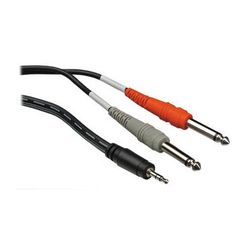 Hosa Technology Stereo Mini (3.5mm) Male to 2 Mono 1/4" Male Insert Y-Cable - 10' CMP-159