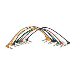 On-Stage PC18-17TRS-R Right-Angle 1/4" TRS Patch Cables (Assorted Colors, 8-Pack) 11959