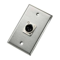 Neutrik 103M Single Gang Wall Plate with NC3MD-L-1 3-Pole Male XLR Receptacle 103M