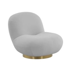 Emily Grey Velvet Swivel Chair - TOV-S44174