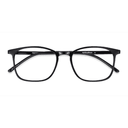 Unisex s rectangle Black Plastic Prescription eyeglasses - Eyebuydirect s Trenton