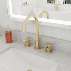 Randolph Morris Widespread Bathroom Sink Faucet - Metal Cross Handles RMX202-BB