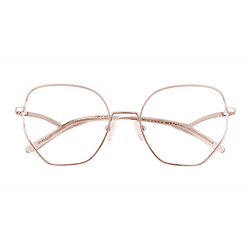 Female s horn Shiny Rose Gold Titanium Prescription eyeglasses - Eyebuydirect s Leo