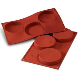 Silikomart SF042 Sponge Base Mold w/ 3 Sections - Silicone, Red