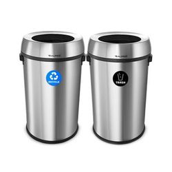 Alpine Industries ALP470-65L-R-T 34 gal Multiple Material Recycle Bin - Indoor, Silver