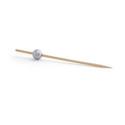 Front of the House AST014SIB82 4 1/2" Bamboo Ball Pick, Silver, Case of 6