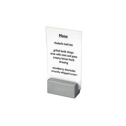Front of the House BHO001BCZ23 1 1/2" Tabletop Menu Card Holder - Stainless Steel
