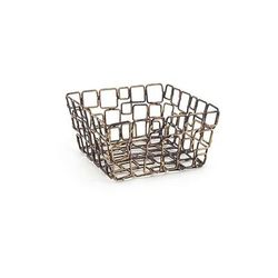 Front of the House BHO044GOI22 6" Square Wireware Basket - Iron, Copper, Brown