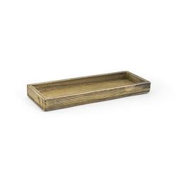 Front of the House RTR006NAW22 Rectangular Rustic Wood Serving Tray - 11 3/4" x 4 1/4", Wood, Beige