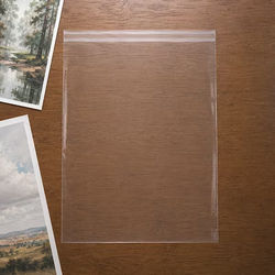 No Wrinkle or Tear Clear Bags with Flaps For Artwork and Photos Bag Size: 22 7/16" x 28 1/4" 100 Bags Crystal Clear Bags