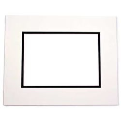 Double Mats, Ivory/Black 8" x 10" Outer Cut, 4 5/8" x 6 5/8" Inner Cut 10 Pack