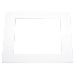 Single Mats, Bright White 12" x 16" Outer Cut, 7 5/8" x 11 5/8" Inner Cut 10 Pack