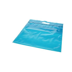 Blue Zip Top Handle Bags, 3 mil 13 1/4" x 13 1/4" + 2.5" Handle 100 pack