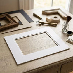 Double Mats, White/White 11" x 14" Outer Cut, 8 1/8" x 10 5/8" Inner Cut 10 Pack