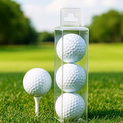 Vertical Center Hang Tab Crystal Clear Hanging Box - Great for Stacked Golf Balls Box Size: 1 11/16" x 1 11/16" x 5 1/6" 25 Boxes