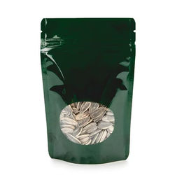 Small Odor Proof Resealable Pouch Baggies Green w/ Oval Window Very Durable - Holds 2 oz. Size: 4" x 2 3/8" x 6" 100 Bags Pouches